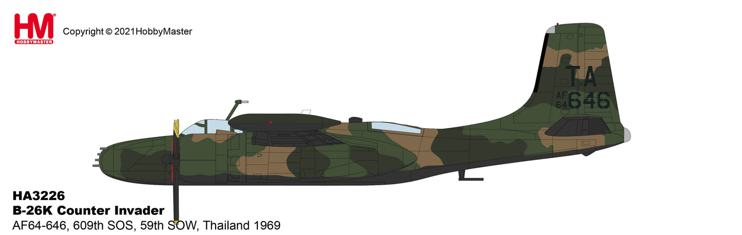 1/72 B-26K Counter Invader AF64-646 609th SOS 59th SOW Thailand 1969