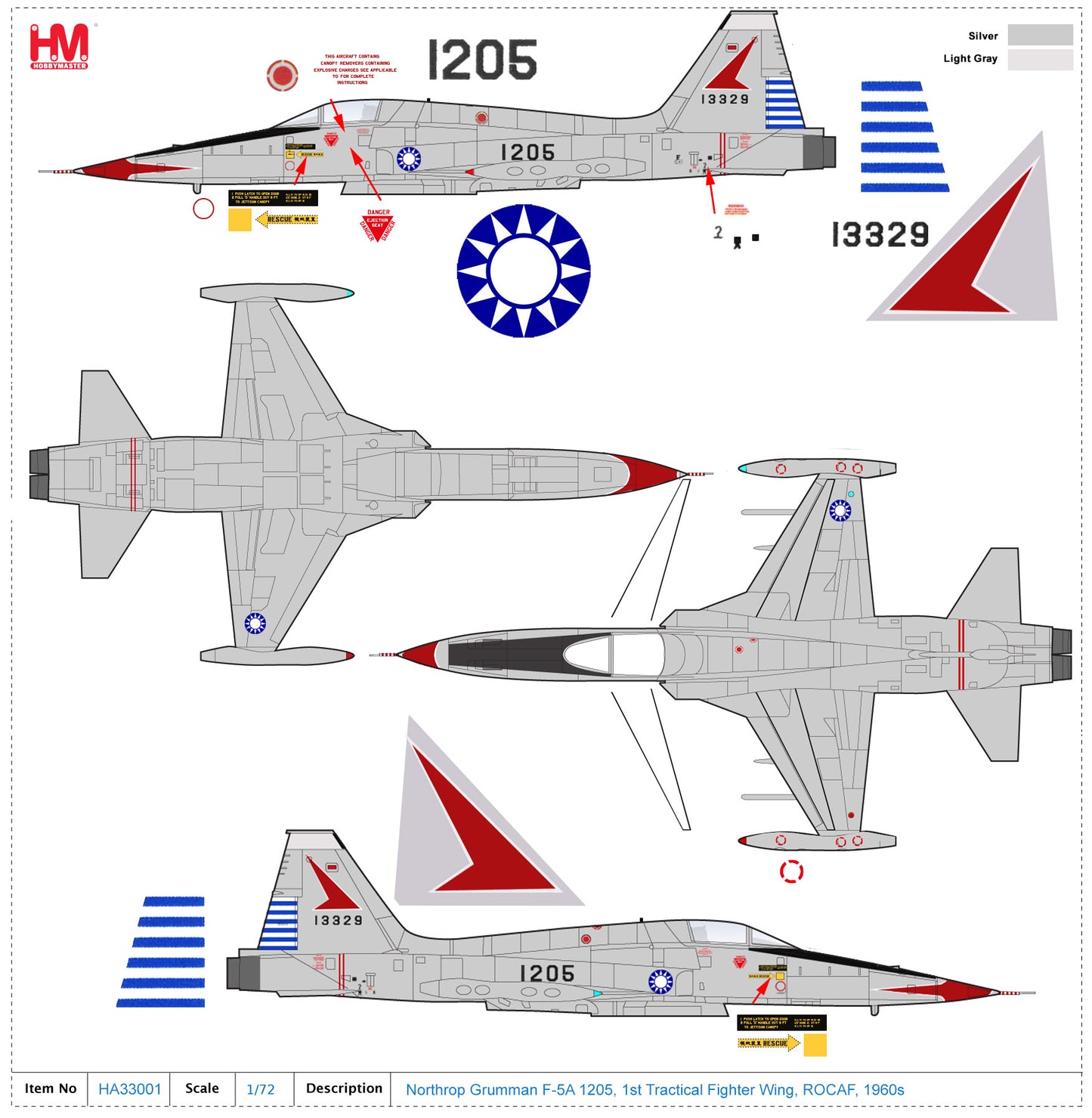 1/72 F-5A 1205 1st Tactical Fighter Wing ROCAF1960s