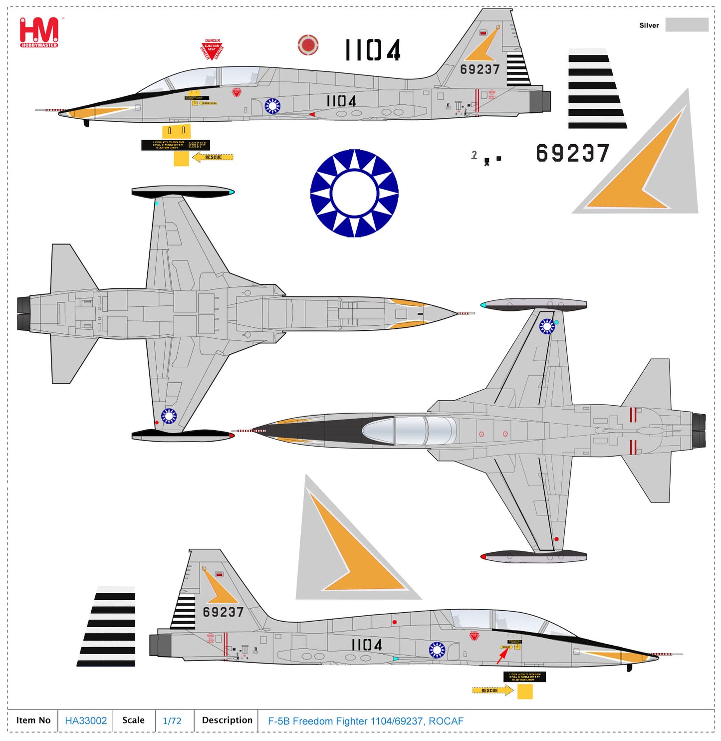 1/72 F-5B Freedom Fighter 1104/66-9237 ROCAF 1960s