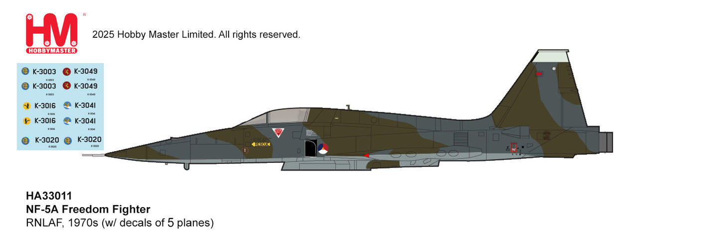 1/72 NF-5A Freedom Fighter RNLAF 1970s (with Decal for 5 Planes)