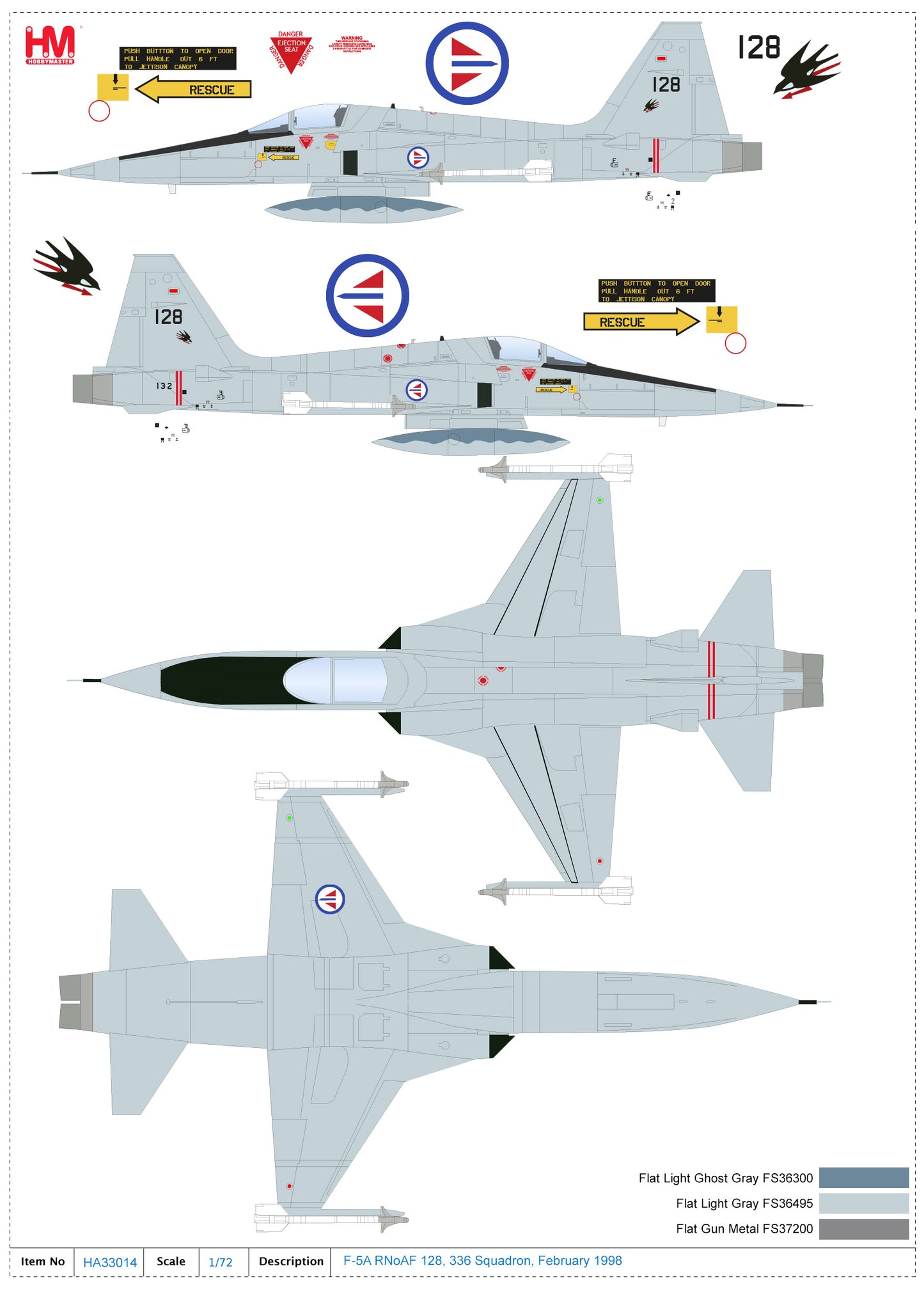 1/72 F-5A RNoAF 128 336 Squadron February 1998
