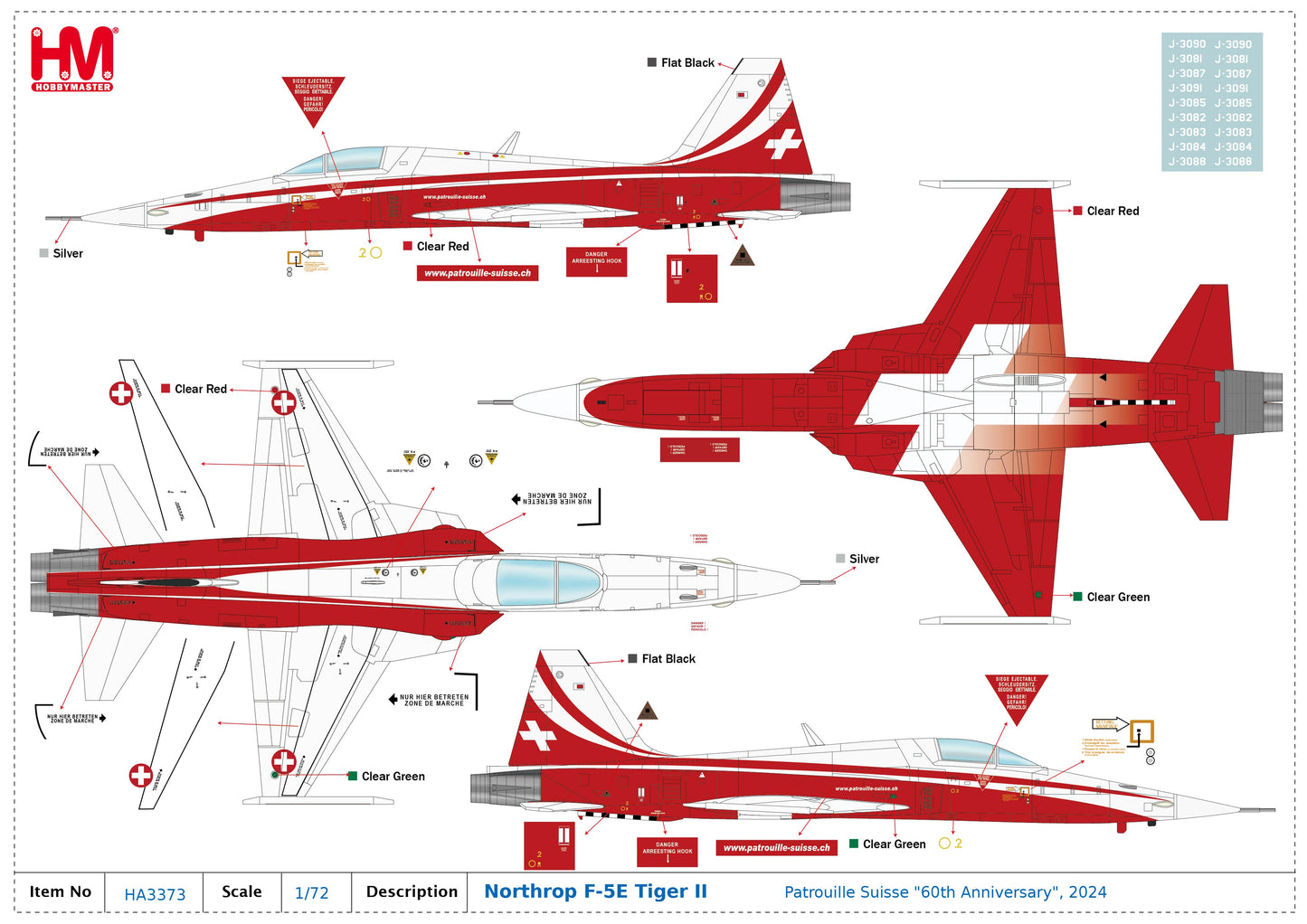 1/72 F-5E Tiger II Patrouille Suisse "60th Anniversary" 2024