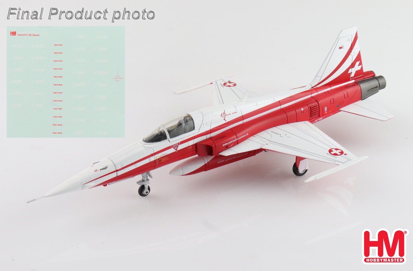 1/72 F-5E "Patrouille Suisse 2025" (with Decals for Pilot Names & Plane Numbers)