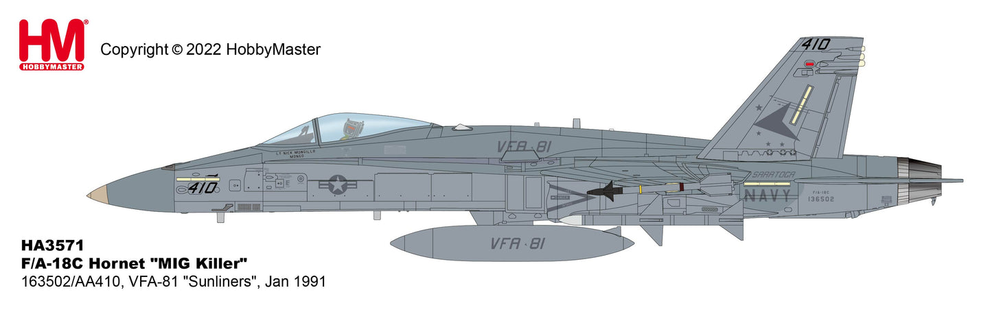 1/72 F/A-18C Hornet "MIG Killer" 163502/AA410 VFA-81 "Sunliners" Jan 1991