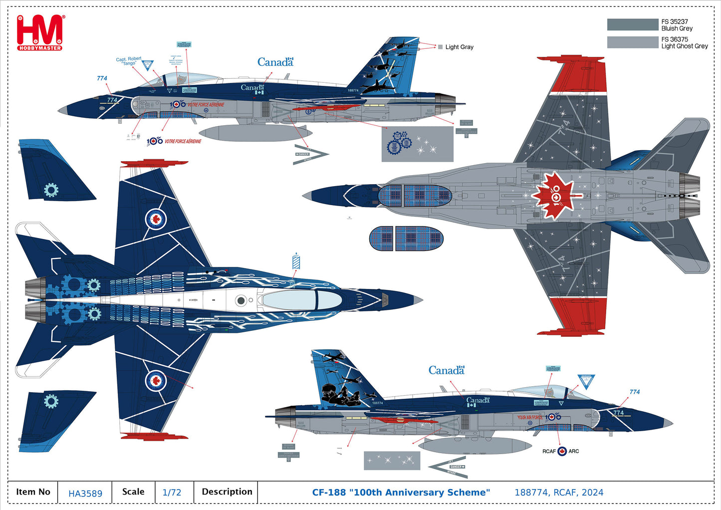 1/72 CF-188 "100th Anniversary Scheme" 188774 RCAF 2024