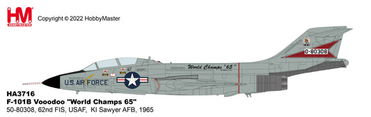 1/72 F-101B Vooodoo "World Champs 65" 58-80308 62nd FIS USAF KI Sawyer AFB 1965