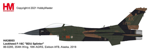 1/72 F-16C â€œBDU Splinterâ€� 86-0295 354th Wing 18th AGRS Eielson AFB Alaska 2018