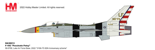 1/72 F-16C "Passionate Patsy" 90-0768 Luke Air Force Base 2022 "310th FS 80th Anniversary Scheme"