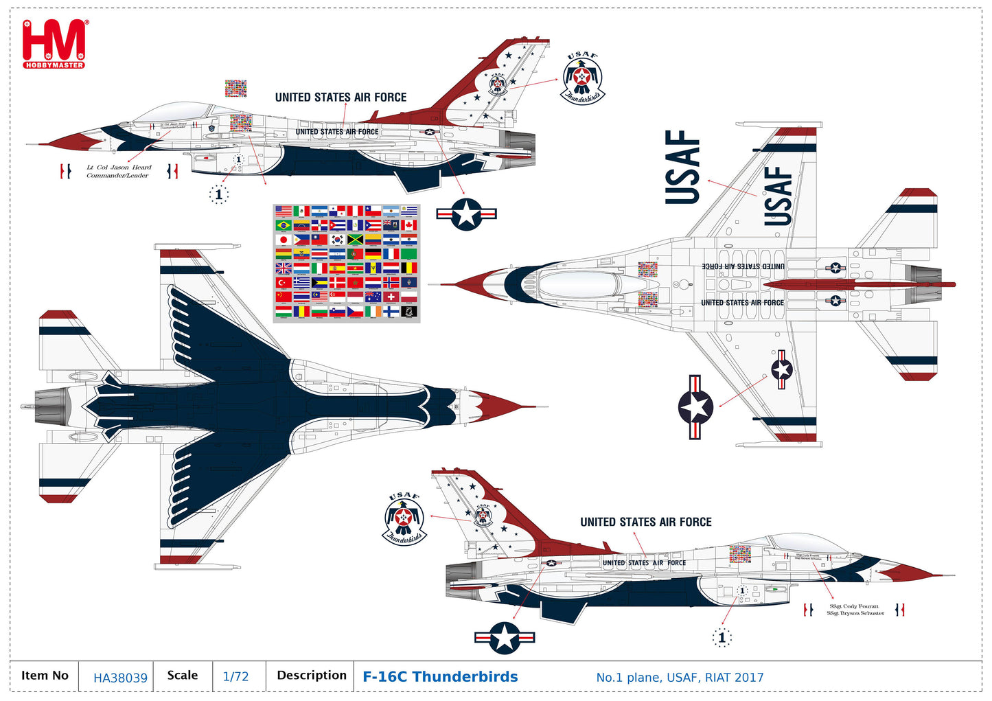 1/72 F-16C Thunderbirds No.1 plane USAF RIAT 2017