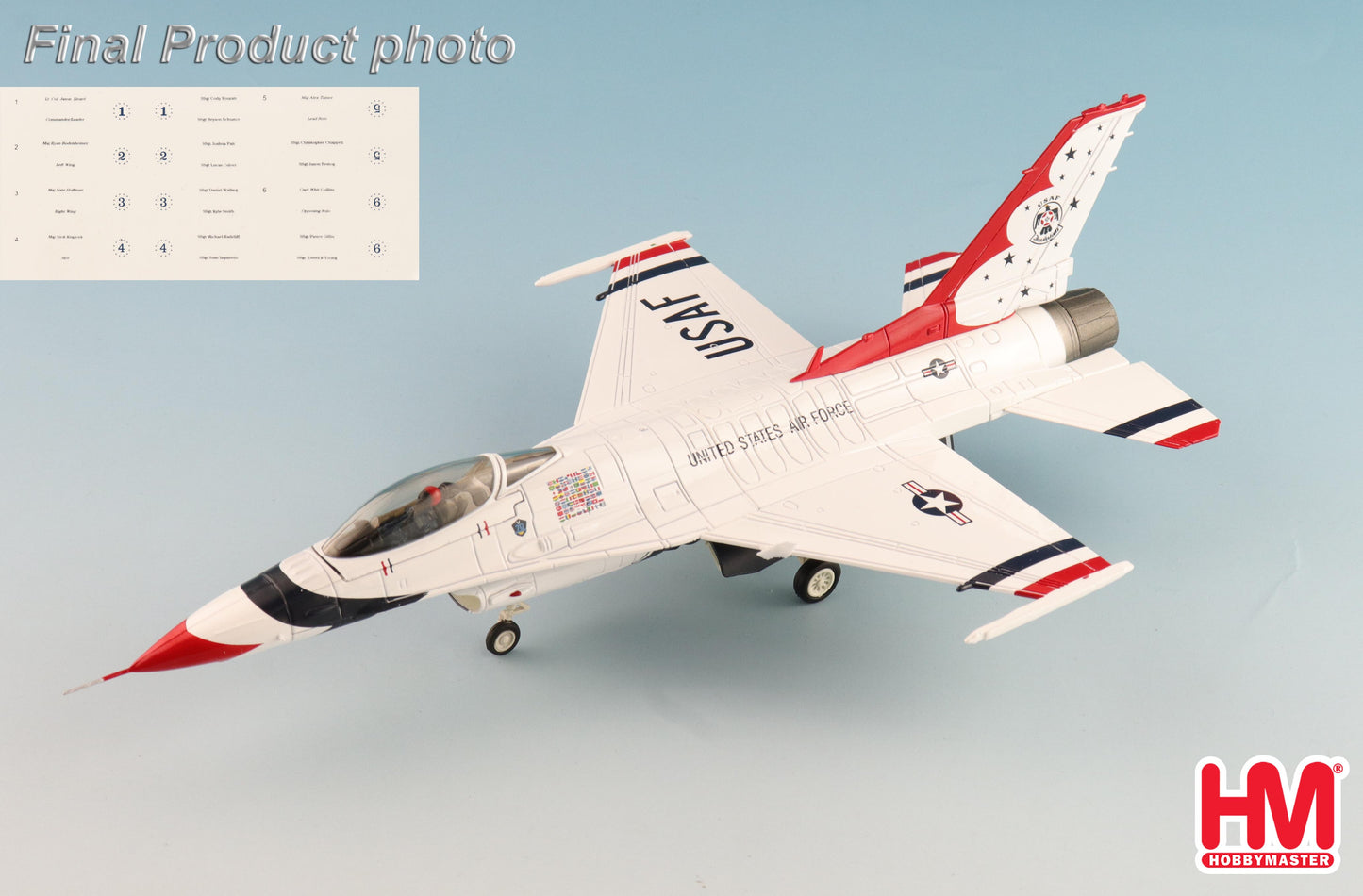 1/72 F-16C Thunderbirds USAF RIAT 2017 (with No.1 to No.6 Decals)
