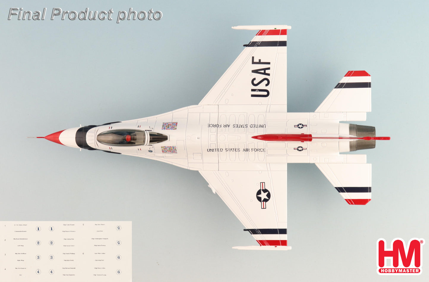 1/72 F-16C Thunderbirds USAF RIAT 2017 (with No.1 to No.6 Decals)