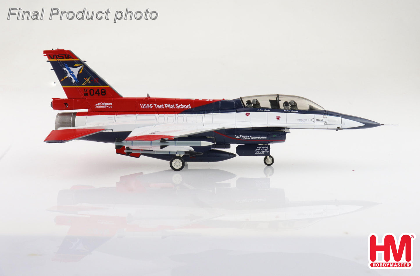 1/72X-62A VISTA 86-0048 USAF Test Pilot School Edwards AFB (with 2 x AIM-120 (Wing Tip) 1 x AIM-9x 1 x ACMI Pod 1 Center Fuel Tank)