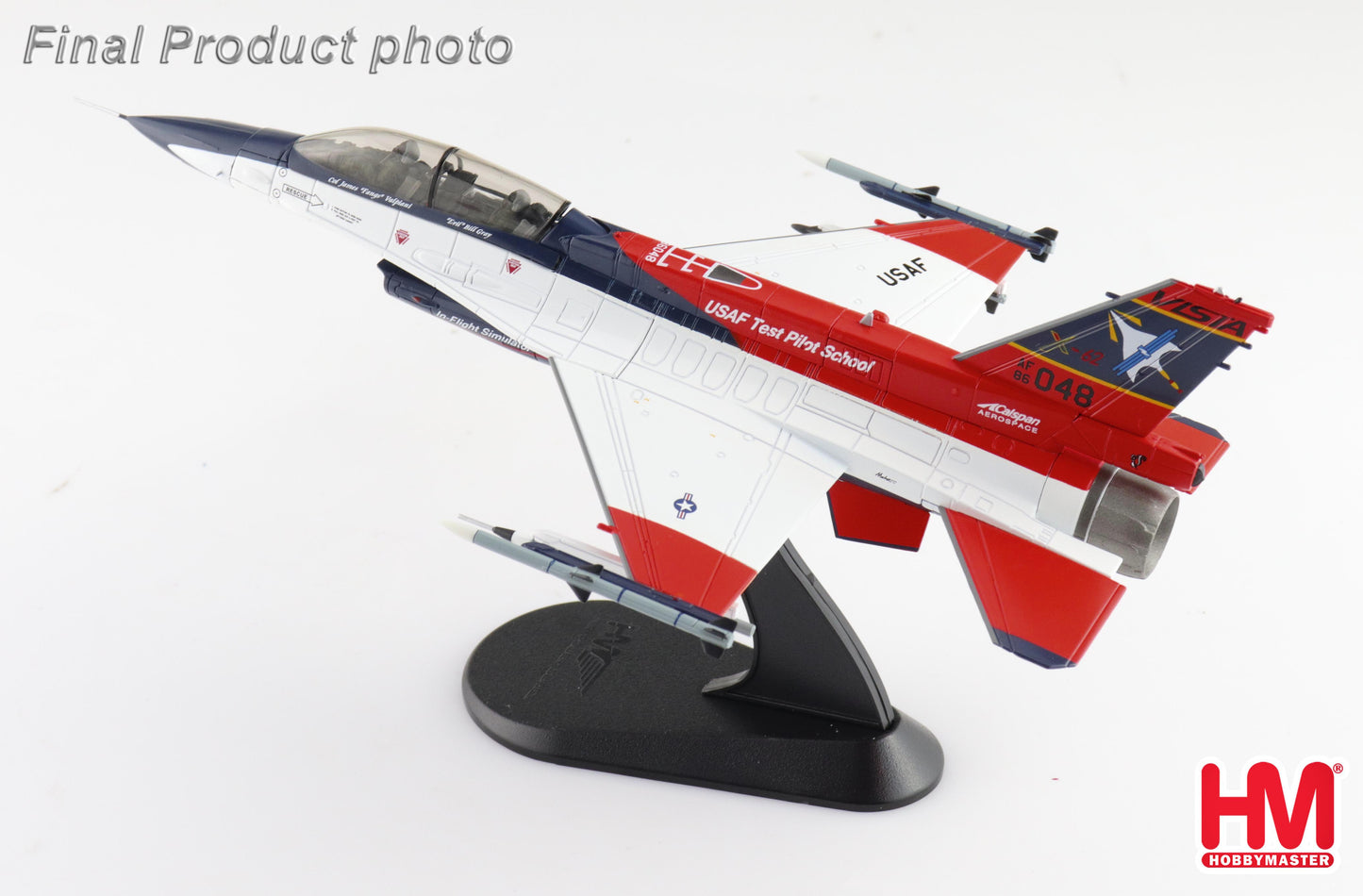 1/72X-62A VISTA 86-0048 USAF Test Pilot School Edwards AFB (with 2 x AIM-120 (Wing Tip) 1 x AIM-9x 1 x ACMI Pod 1 Center Fuel Tank)