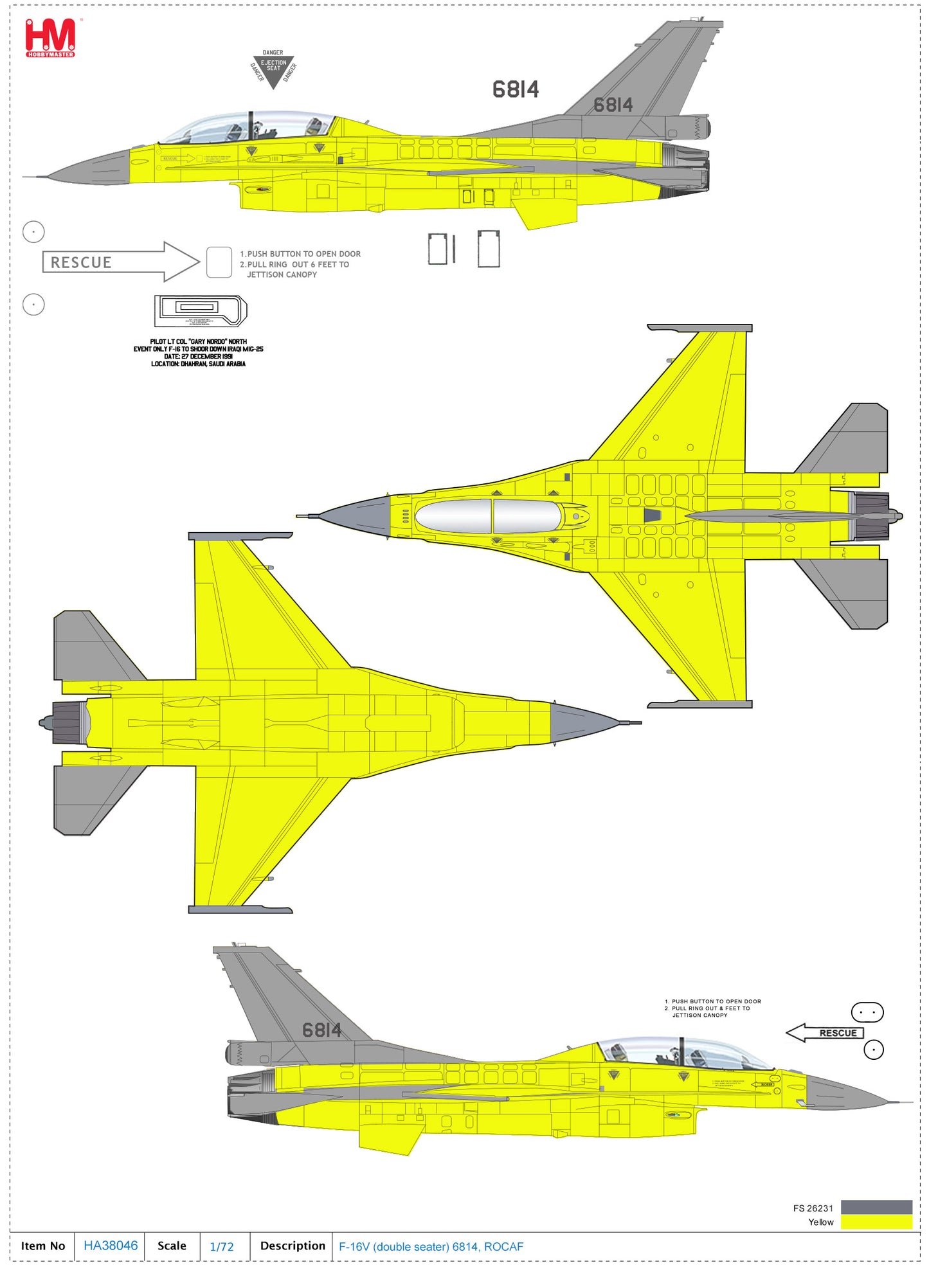 1/72 F-16V "Yellow Viper" 6814 ROCAF
