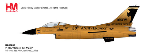 1/72 F-16A "Golden Bat Viper" 85-1565 185 ARW Iowa ANG 2022