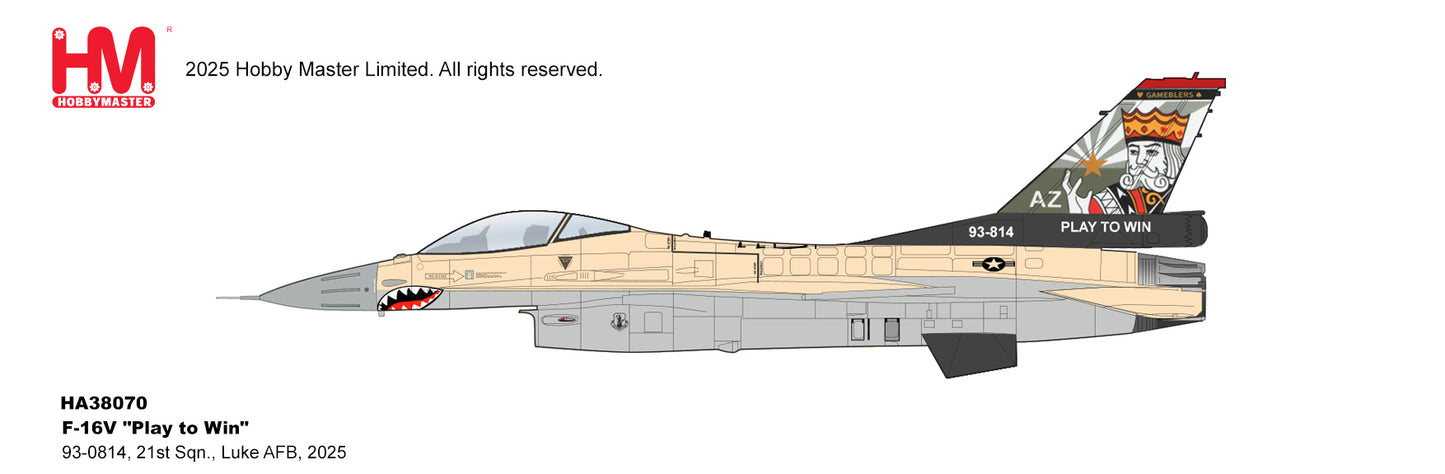 1/72 F-16V "Play to Win" 93-0814 21st Sqn. Luke AFB 2025