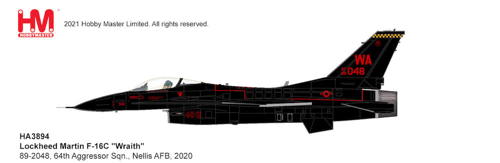 1/72 F-16C Fighting Falcon USAF "Wraith" 89-2048 64th Aggressor Sqn. Nellis AFB 2020