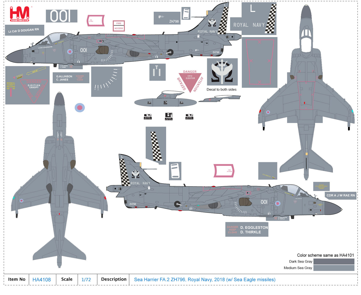 1/72 FA.2 ZH796 Royal Navy 2018 (with Sea Eagle Missiles)