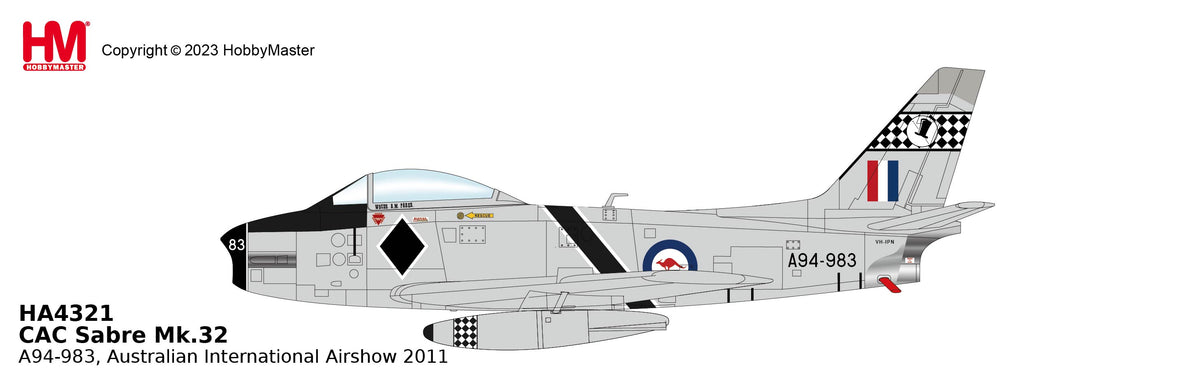 1/72 A94-983 Sabre Mk.32 75 Squadron "Black Diamonds" RAAF (with 2 x AIM-9B)