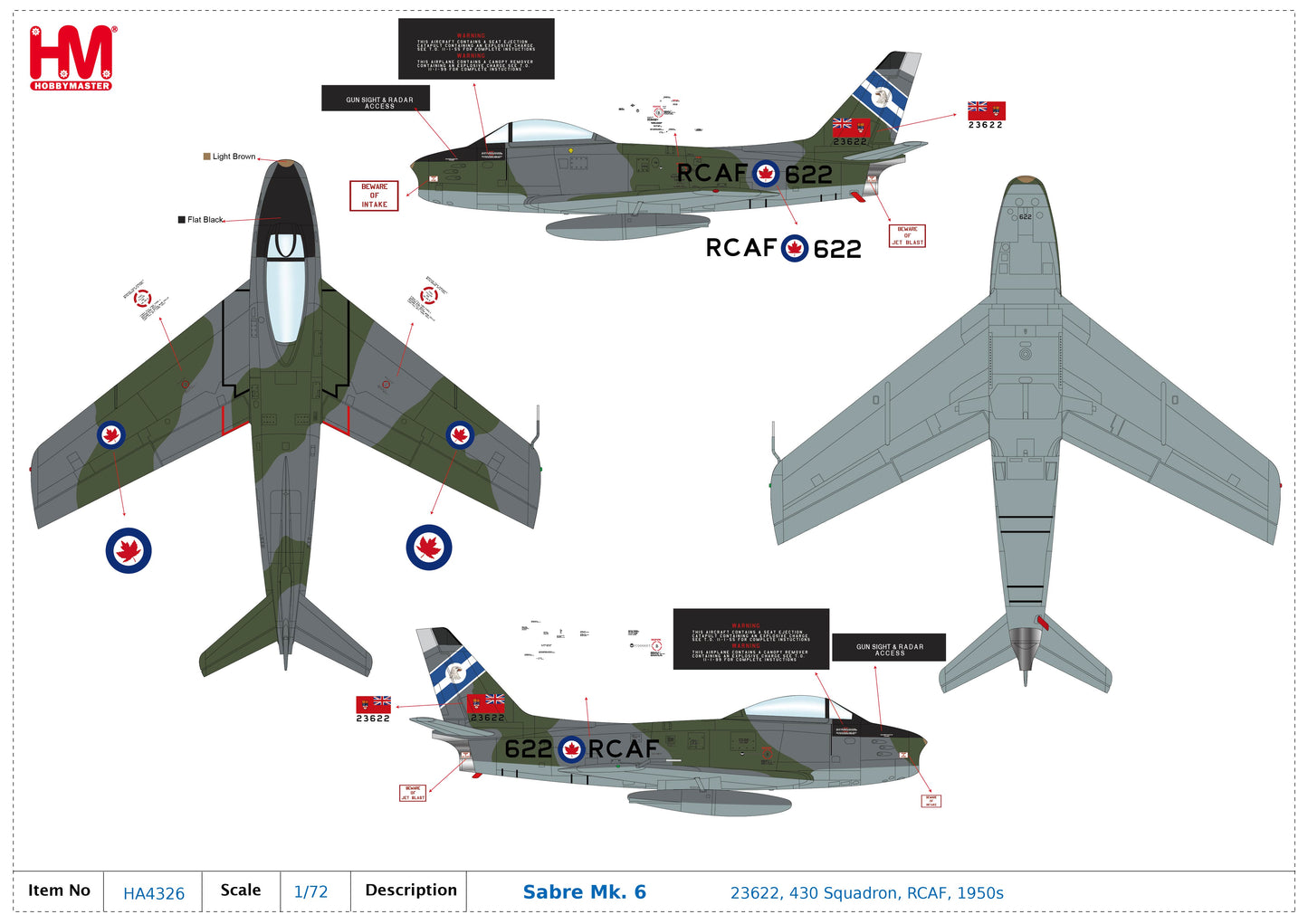 1/72 Sabre Mk. 6 23622 430 Squadron RCAF 1950s