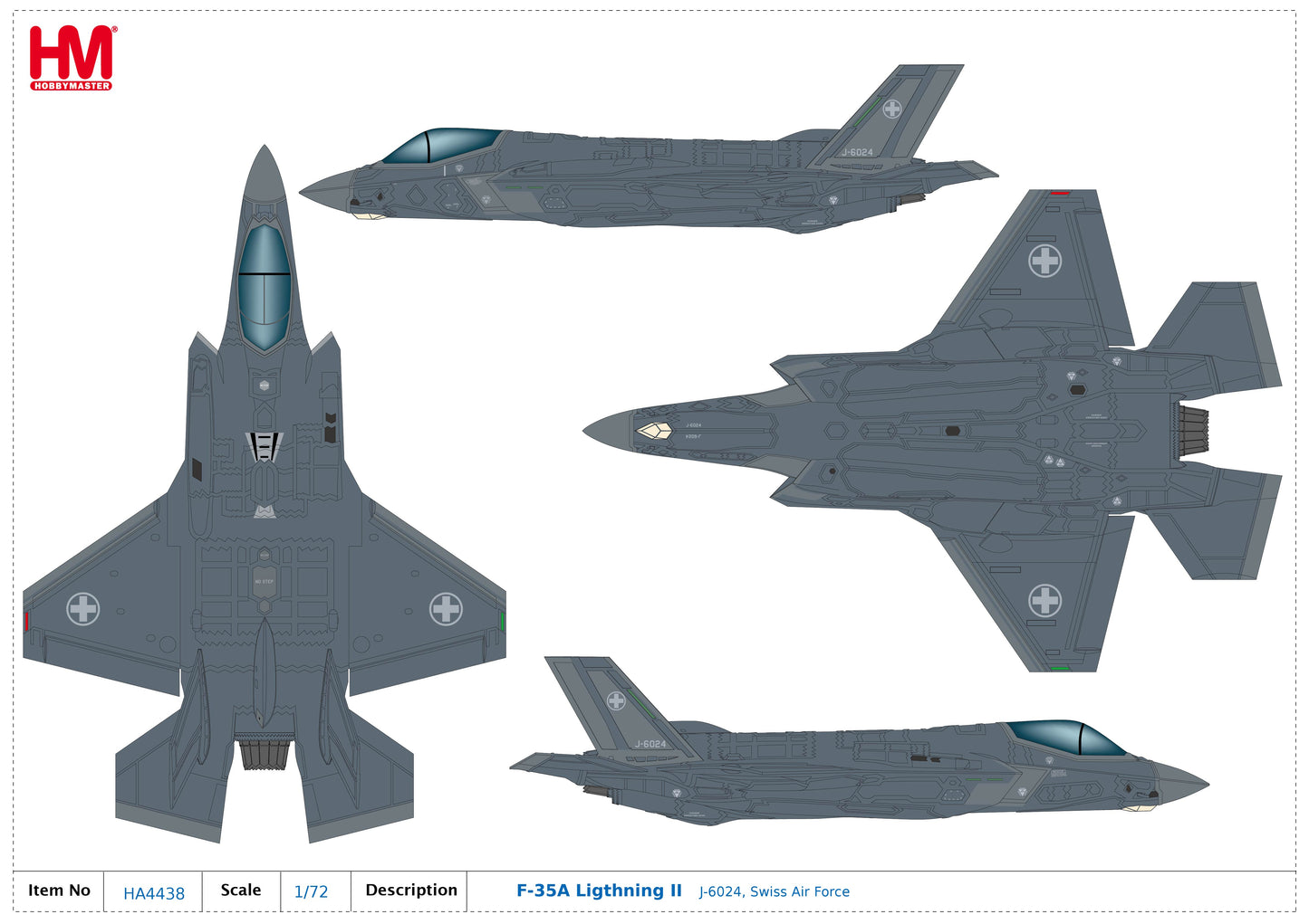 1/72 F-35A Lightning II J-6024 Swiss Air Force 2023