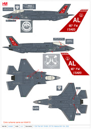 1/72 F-35A "Red Tail" 18-5420 187 FW Alabama ANG Feb. 2024