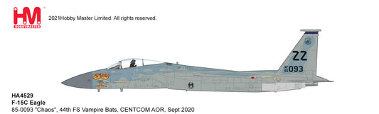 1/72 F-15C Eagle USAF 85-0093 "Chaos" 44th FS Vampire Bats CENTCOM AOR Sept 2020