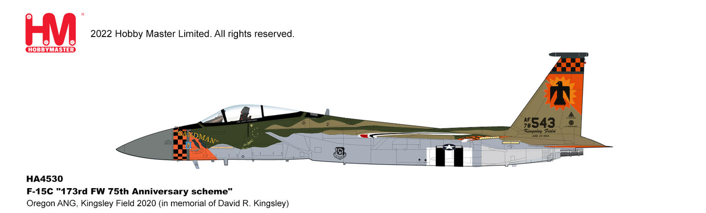 1/72 F-15C "173rd FW 75th Anniversary Scheme" Oregon ANG Kingsley Field 2020 (in Memorial of David R. Kingsley)