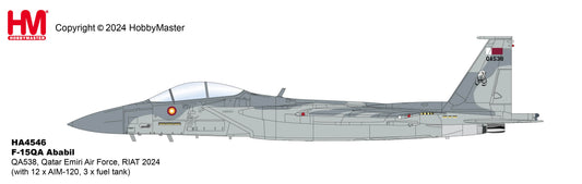 1/72 F-15QA Ababil QA538 Qatar Emiri Air Force RIAT 2024 (with 12 x AIM-120 3 x Fuel Tank)