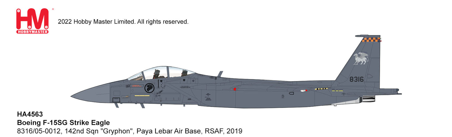 1/72 F-15SG Strike Eagle 8316/05-0012 142nd Sqn â€œGryphonâ€� Paya Lebar Air Base RSAF 2019