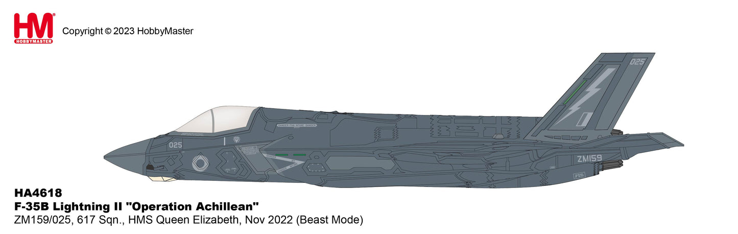 1/72 F-35B Lightning II "Operation Achillean" ZM159/025 617 Sqn. HMS Queen Elizabeth Nov 2022 (Beast Mode)