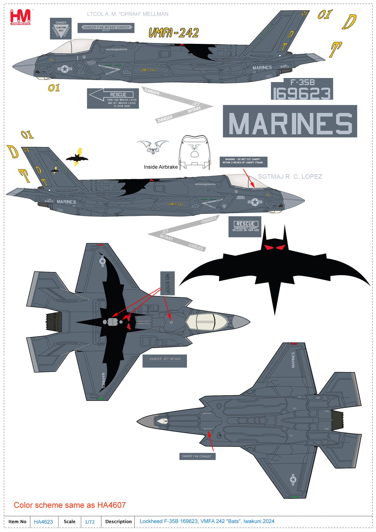 1/72 F-35B 169623 VMFA 242 "Bats" Iwakuni 2024 (Beast Mode)