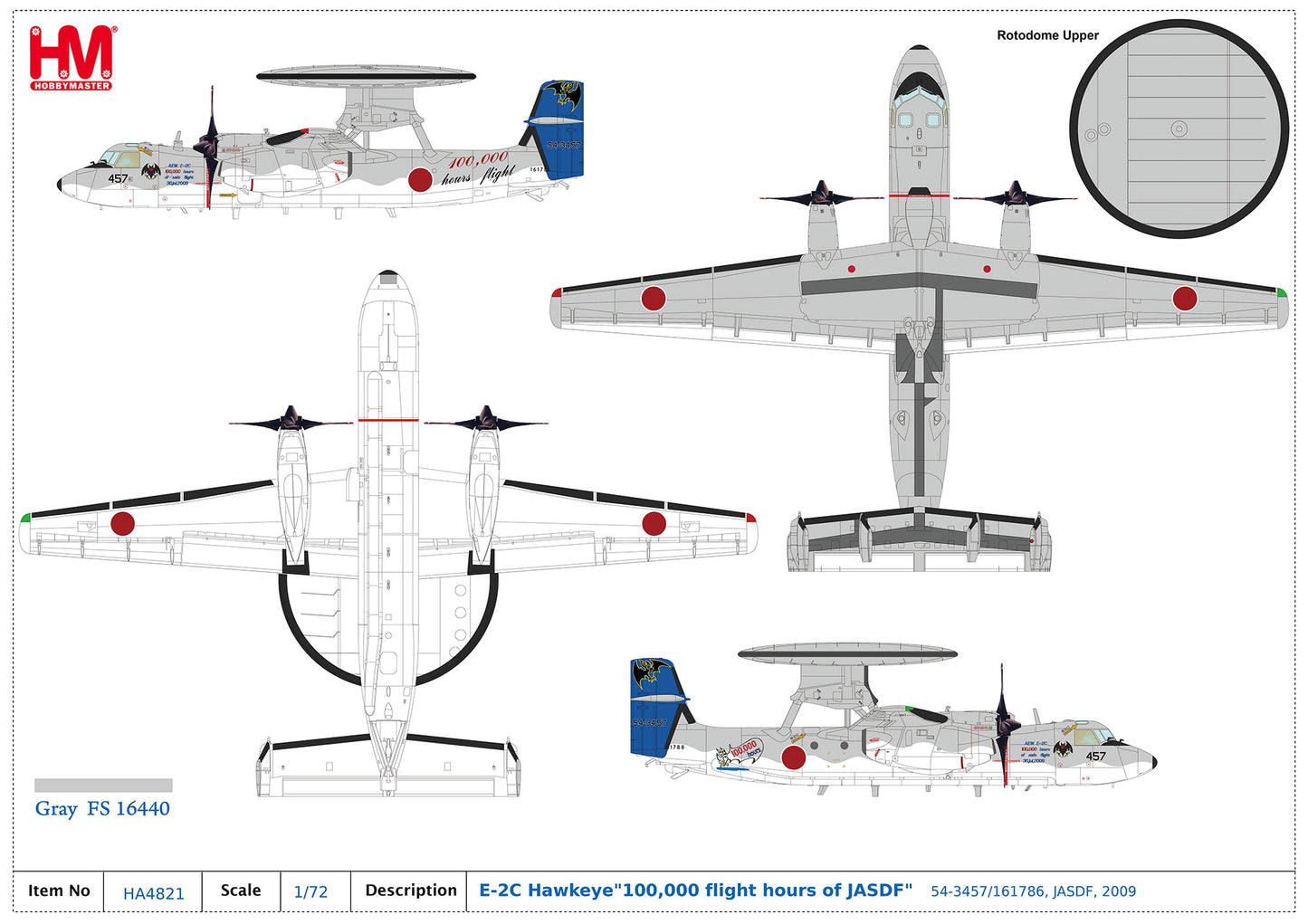1/72 E-2C Hawkeye "100000 flight hours of JASDF" 54-3457/161786 JASDF 2009