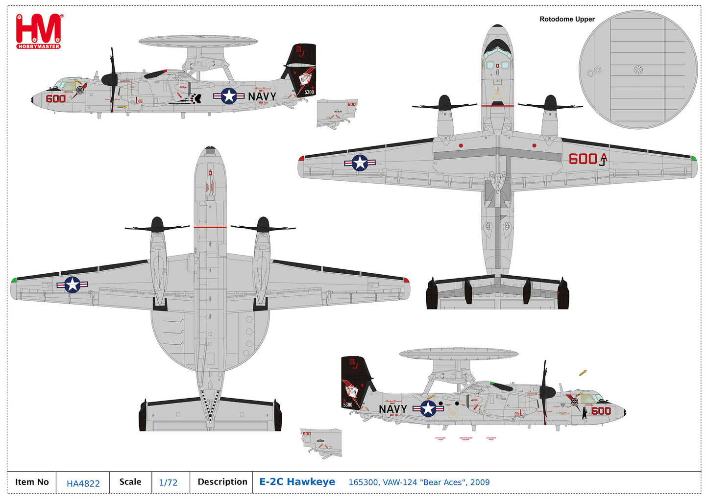 1/72 E-2C Hawkeye 165300 VAW-124 "Bear Aces" 2009
