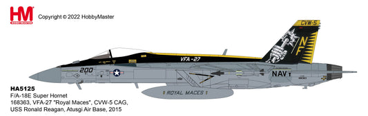 1/72 F/A-18E Super Hornet US Navy 168363 VFA-27 "Royal Maces" CVW-5 CAG USS Ronald Reagan Atusgi Air Base 2015