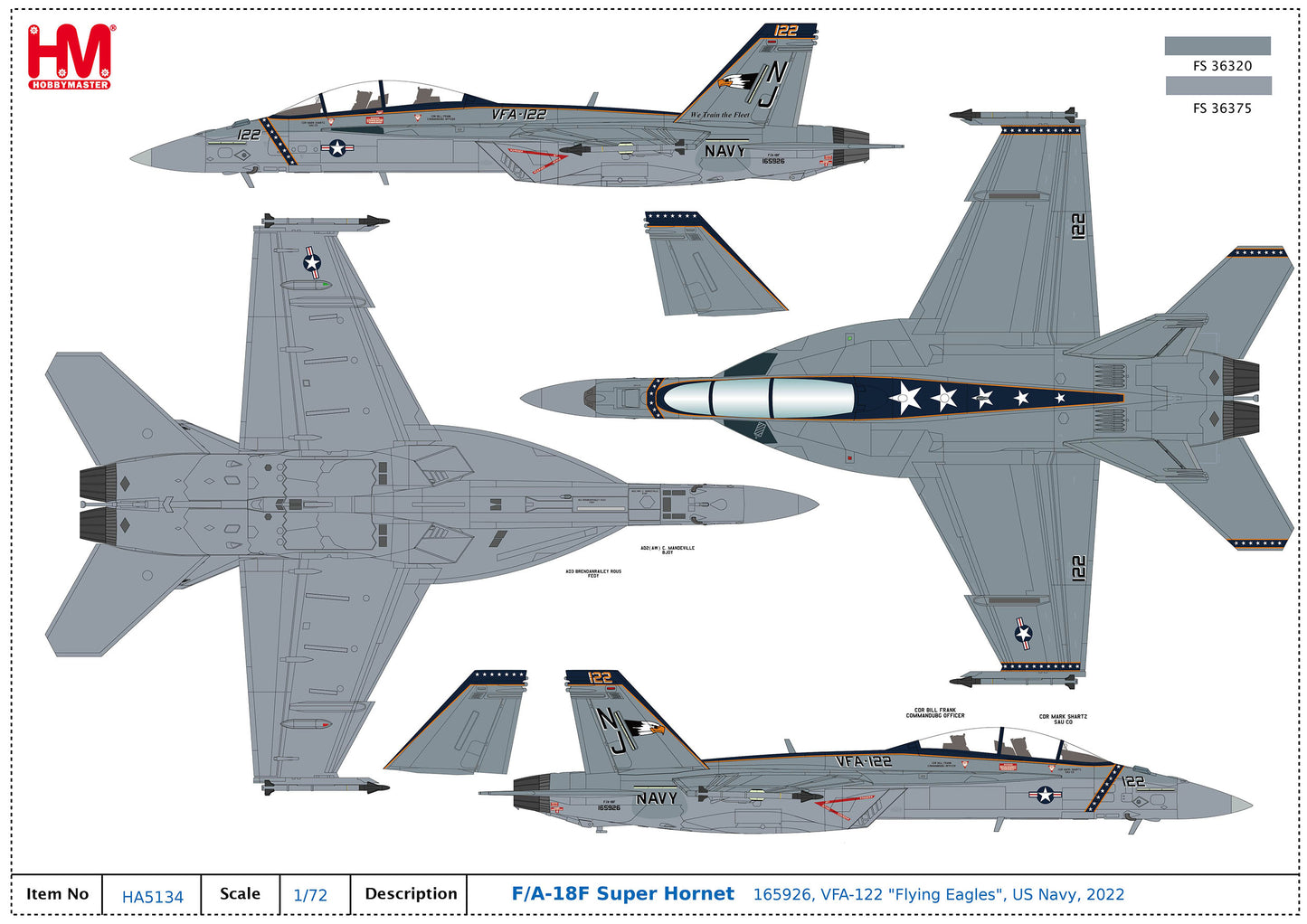 1/72 F/A-18F Super Hornet 165926 VFA-122 "Flying Eagles" US Navy 2022