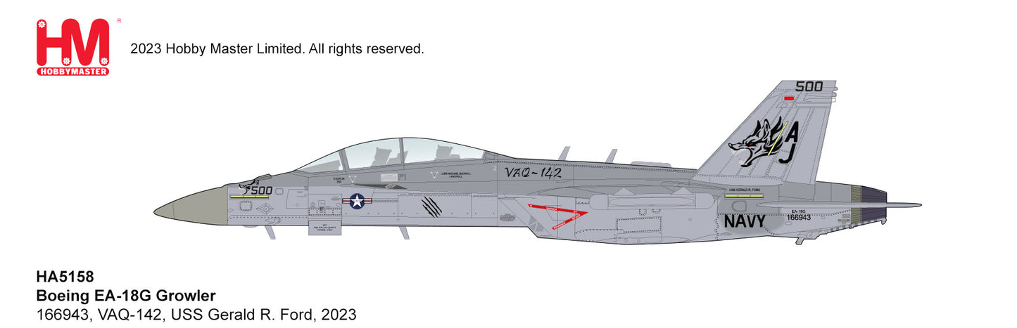 1/72 EA-18G Growler 166943 VAQ-124 USS Gerald R. Ford 2023 (with 2 x Next Generation Jammer (NGJ))