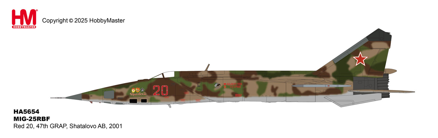 1/72 MIG-25RBF Red 20 47th GRAP Shatalovo AB 2001