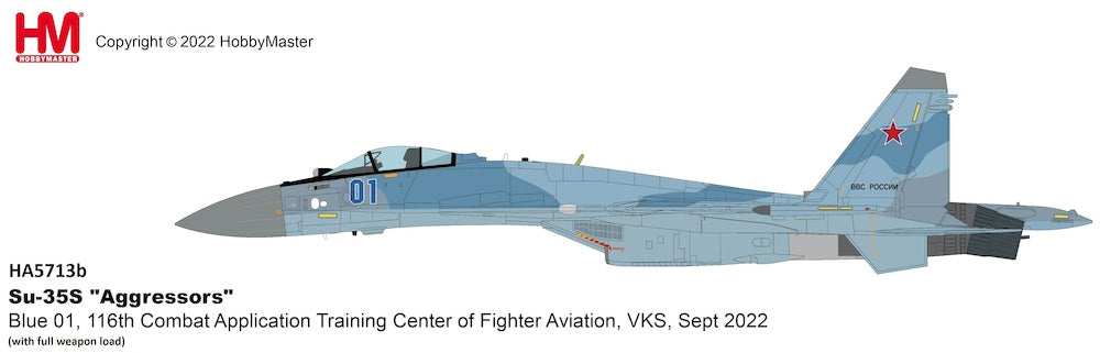 1/72 Su-35S Flanker E "Aggressors" Blue 01 116th Combat Application Training Center of Fighter Aviation VKS Sept 2022 (with Full Weapon Load)