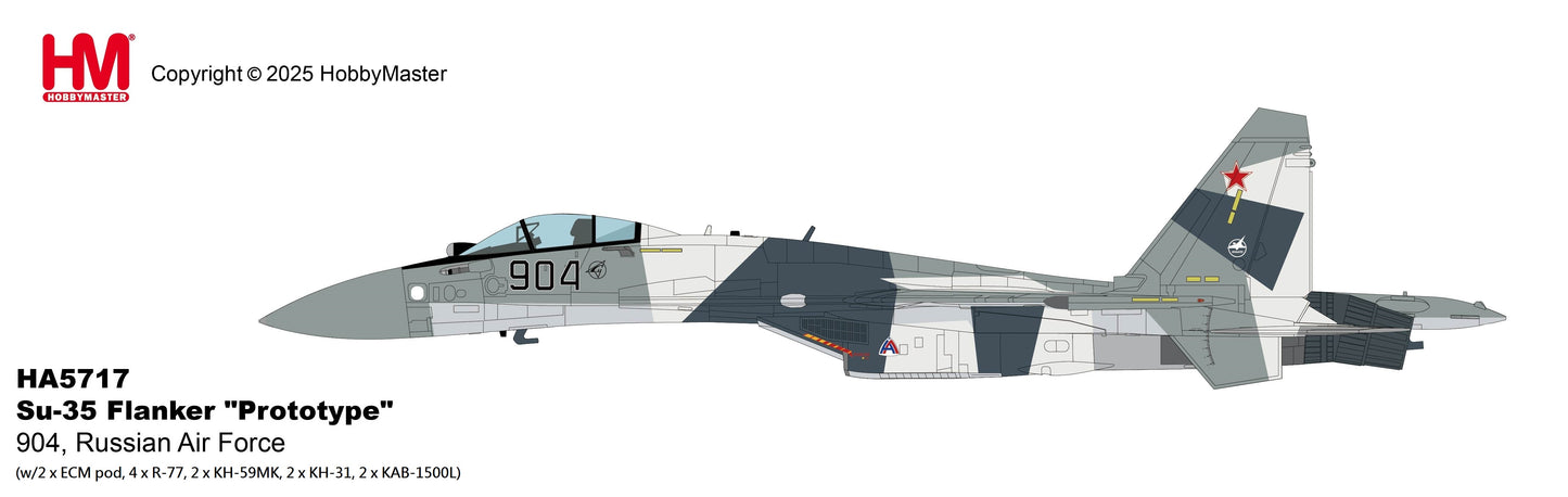 1/72 Su-35 Flanker "Prototype" 904 Russian Air Force (with 2 x ECM pod 4 x R-77 2 x KH-59 2 x KH-31 2 x KAB-1500L)