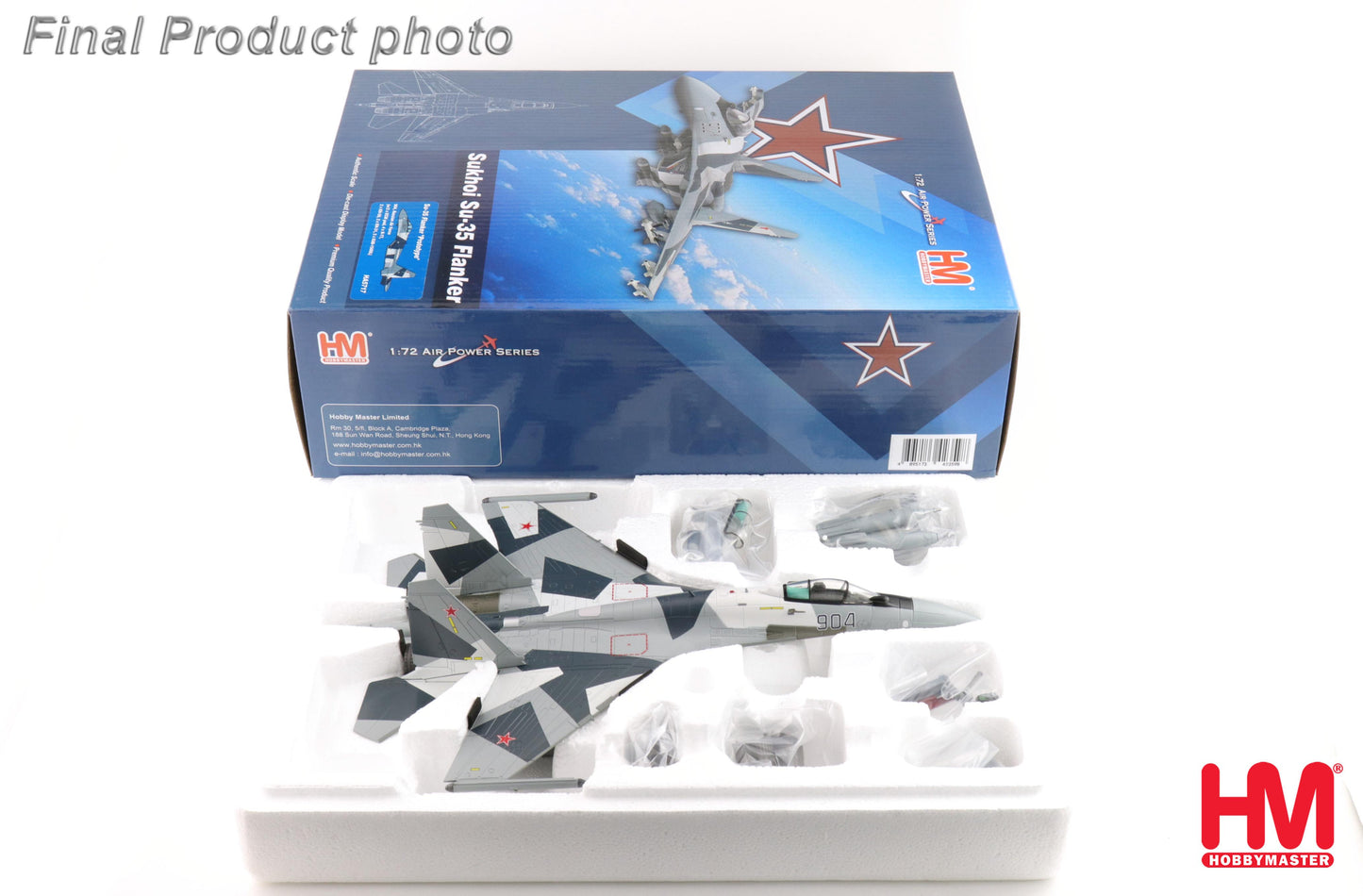 1/72 Su-35 Flanker "Prototype" 904 Russian Air Force (with 2 x ECM pod 4 x R-77 2 x KH-59 2 x KH-31 2 x KAB-1500L)