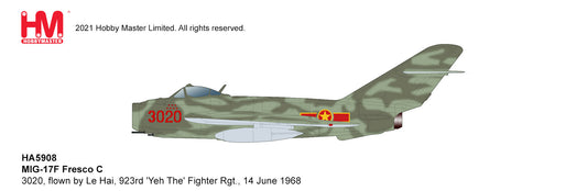 1/72 MiG-17F Fresco C 3020 flown by Le Hai 923rd 'Yeh The' Fighter Rgt. 14 June 1968
