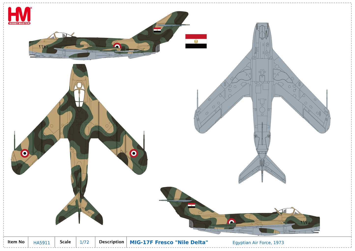 1/72 MiG-17F Fresco "Nile Delta" Egyptian Air Force 1973