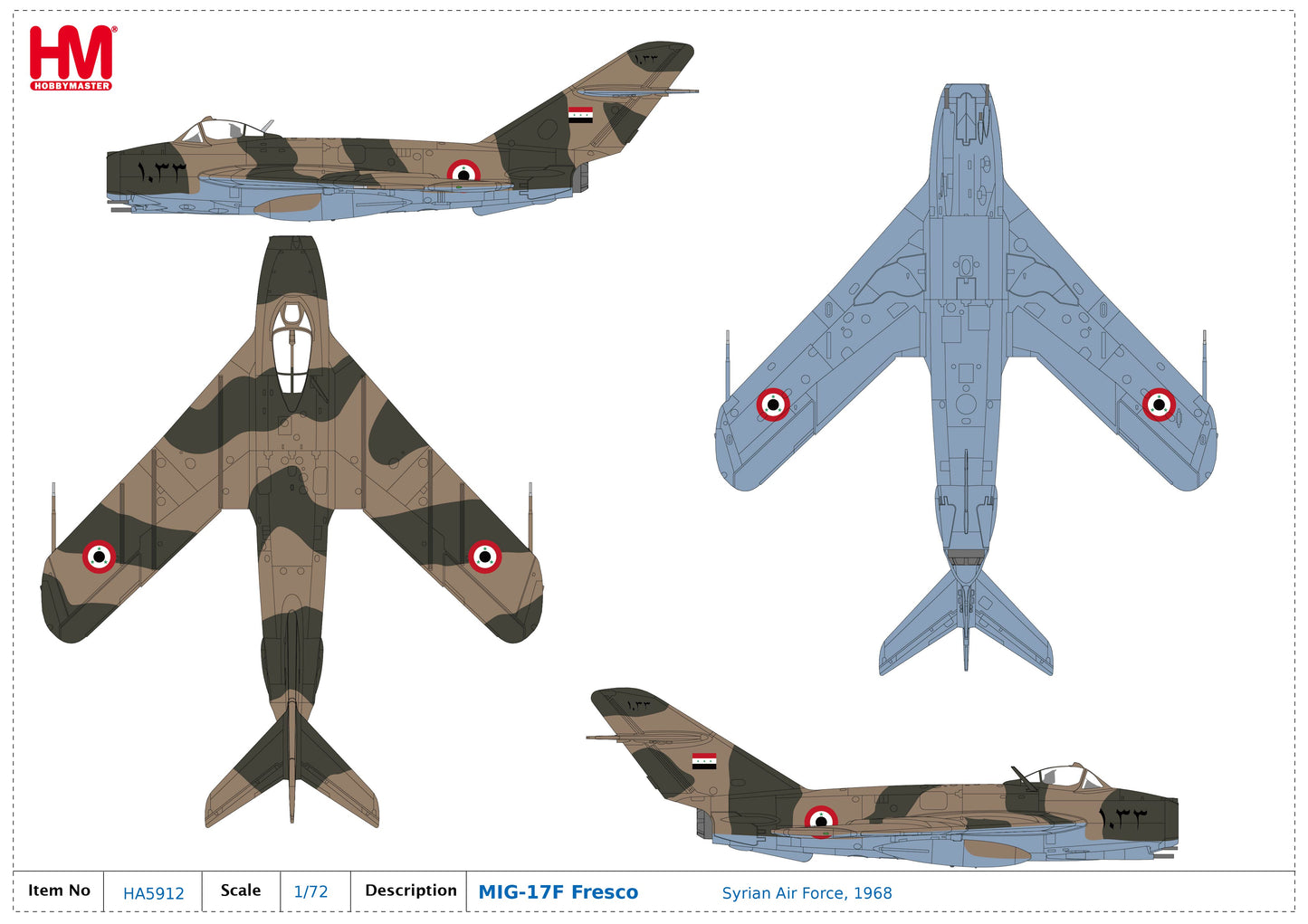 1/72 MiG-17F Fresco Syrian Air Force 1968