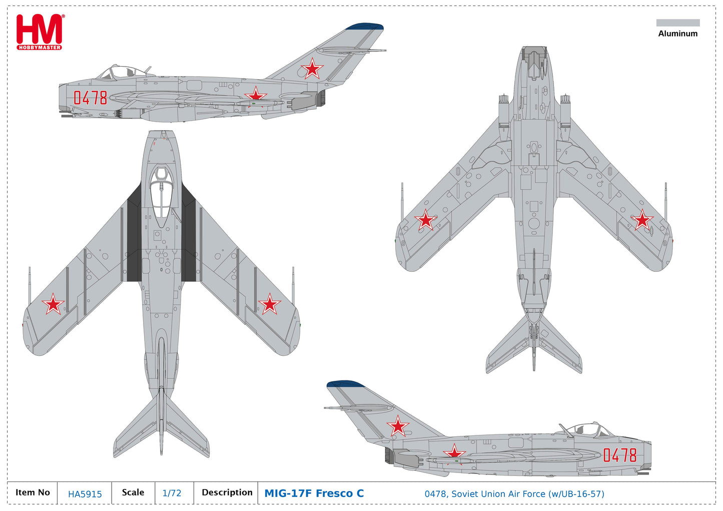 1/72 MiG-17F Fresco C 0478 Soviet Union Air Force (with UB-16-57)