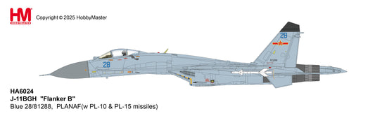 1/72 J-11BGH "Flanker B" Blue 28/81288 PLANAF (with PL-10 & PL-15 Missiles)