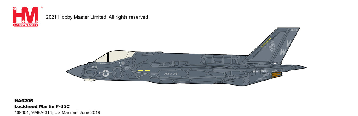 1/72 F-35C Lightning II JSF 169601 VMFA-314 US Marines June 2019