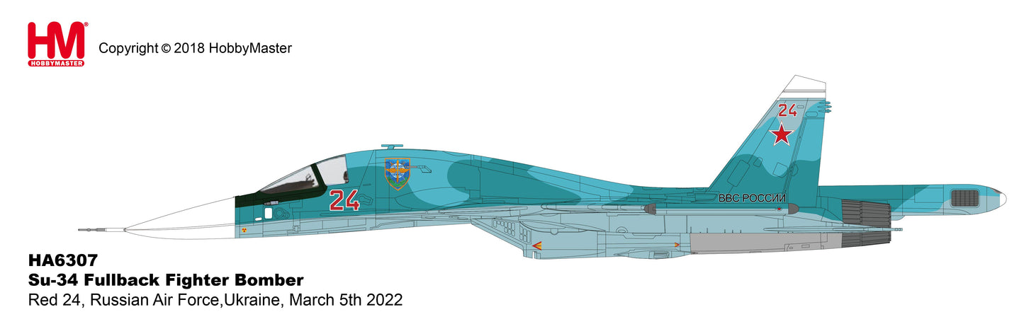 1/72 Su-34 Fullback Fighter Bomber Red 24 Russian Air Force Ukraine March 2022