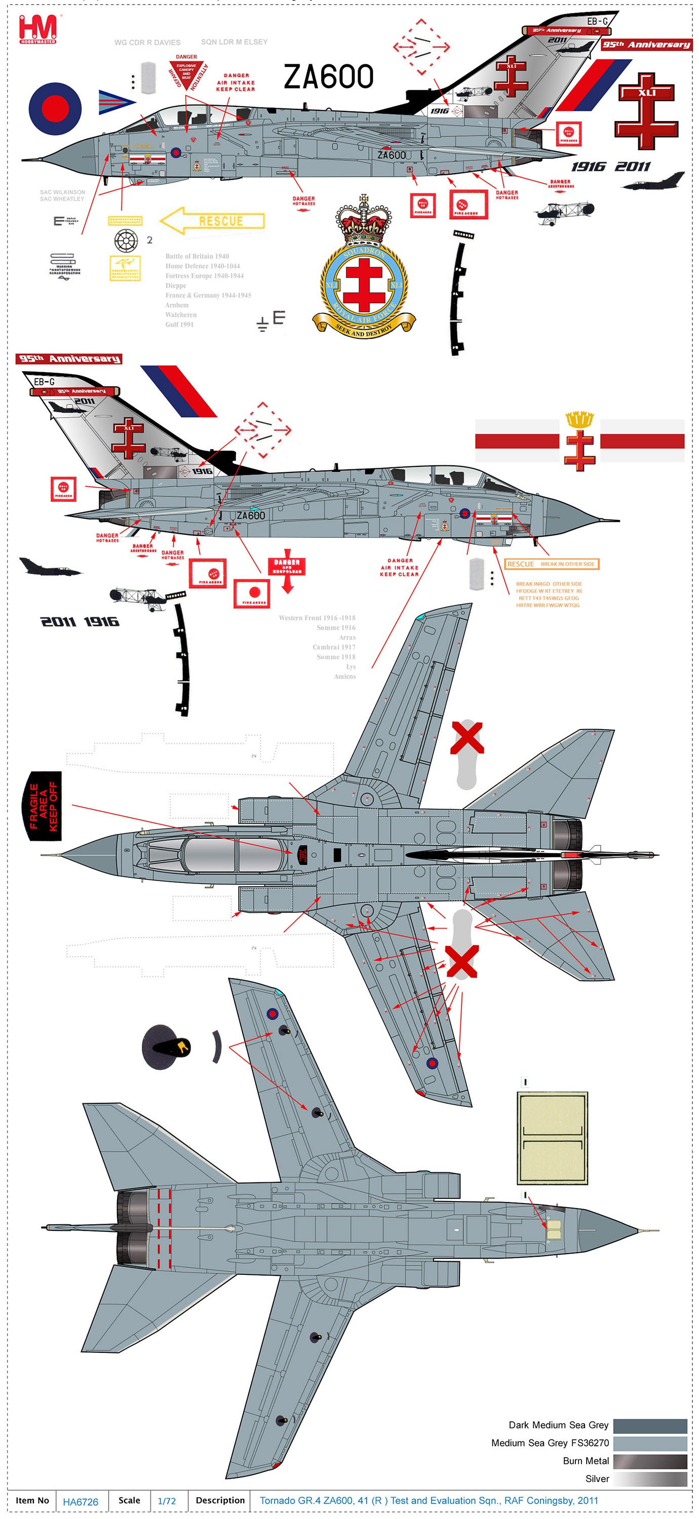 1/72 Tornado GR.4 ZA600 41 (R ) Test and Evaluation Sqn. RAF Coningsby 2011