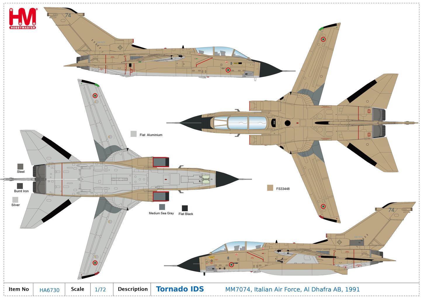 1/72 Tornado IDS MM7074 Italian Air Force Al Dhafra AB 1991
